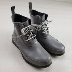 Bogs Amanda Chukka Rain Boot Womens 6 Gray Lace Up Rubber Waterproof Ankle
